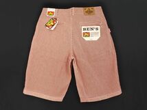 新品 BEN DAVIS ベンデイビス BSC-0011 ストライプ ハーフ パンツ size34/白ｘ赤 ■◆ ☆ edc4 メンズ_画像4