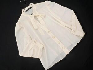 ZARA ザラ リボン ブラウス シャツ sizeS/クリーム ■◇ ☆ edc4 レディース