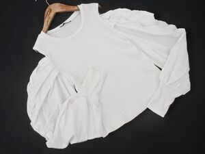 ZARA ザラ 切替 カットショルダー リブ カットソー sizeM/白 ■◇ ☆ edc2 レディース