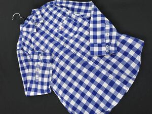 ネコポスOK Hollister ホリスター ギンガムチェック シャツ sizeS/青 ■◇ ☆ edc2 レディース