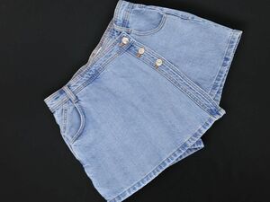 ZARA ザラ ラップ調 ショート デニムパンツ sizeM/ブルー ■◆ ☆ edc2 レディース