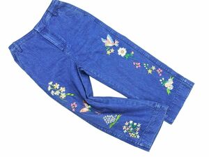 Chesty Chesty вышивка широкий укороченные брюки Denim брюки size0/ голубой #* * edc2 женский 