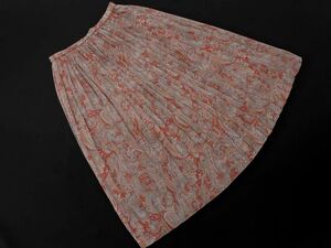  rouge vif Abahouse peiz Lee pattern pleated skirt red #* * edc2 lady's 