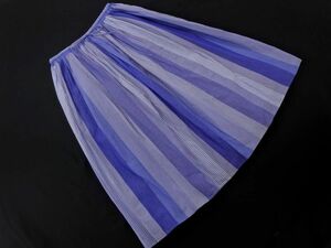 Le minor Le Minor stripe long skirt size38/ white x blue #* * edc2 lady's 