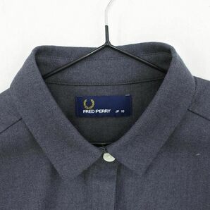 FRED PERRY フレッドペリー ウール100% シャツ ワンピース size10/グレー ◇■ ☆ edc2 レディースの画像4