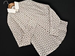  cat pohs OK Nara Camicie total pattern shirt size0/ white x beige #* * edc5 lady's 