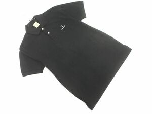 ネコポスOK TRUSSARDI トラサルディ カノコ ポロシャツ sizeM/黒 ■◆ ☆ edc6 メンズ