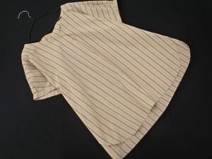 ネコポスOK NATURAL BEAUTY BASIC ナチュラルビューティーベーシック ストライプ ブラウス シャツ sizeM/ベージュ ■◆ ☆ edc5 レディース