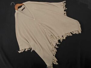 AZUL BY MOUSSY azur bai Moussy fringe knitted poncho sizeF/ beige *# * edc5 lady's 