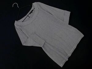 ネコポスOK 7-IDconcept. 7-IDコンセプト ボーダー カットソー size38/白ｘ黒 ■◆ ☆ edc5 レディース