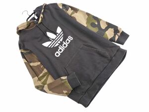 adidas originals アディダスオリジナルス トレフォイルロゴ 迷彩 切替 プルオーバー パーカー sizeM/カーキｘグレー ◇■ ☆ edc5 メンズ