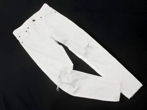 MOUSSY Moussy кнопка fly повреждение обработка Denim брюки size24/ белый ## * edc9 женский 