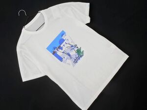 ネコポスOK 新品 adabat アダバット プリント 半袖 Tシャツ size48/白 ■◆ ☆ edd0 メンズ