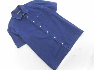 CalvinKleiｎJeans カルバンクラインジーンズ ロゴ デニム シャツ sizeL/インディゴ ■◆ ☆ edd0 メンズ