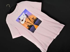 ネコポスOK NIKE ナイキ ロゴ プリント Tシャツ sizeL/ピンク ■◆ ☆ edd0 メンズ