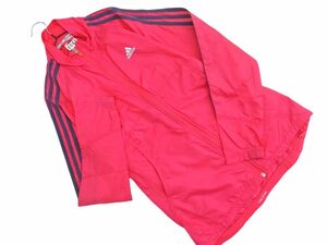 ネコポスOK adidas アディダス ロゴ プリント メッシュ 切替 ナイロン ジャケット sizeS/ピンク ■◇ ☆ edc9 レディース