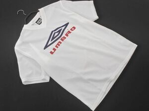 ネコポスOK umbro アンブロ Vネック ビッグロゴ トレーニングウェア Tシャツ sizeM-L/白 ■◆ ☆ edc9 メンズ