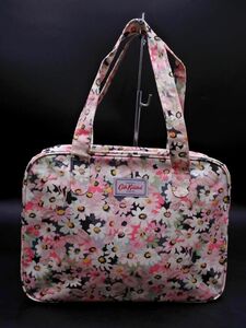 美品 Cath Kidston キャスキッドソン 花柄 トート バッグ グレーｘピンク ■■ ☆ edb1 レディース