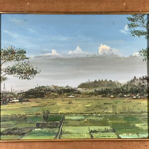 模写■油彩■田舎風景■心安らぐ逸品■額付絵画　1ｂ