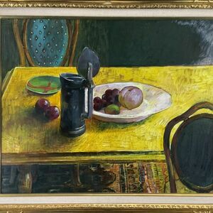 Art hand Auction Genuine work ■ Oil painting ■ Takaya Fukasawa ■ Still Life with German Ethan ◆ Works handled by Nichido Gallery ◆ Prime Minister's Award ◆ Master Takeshi Hayashi, Maurice Brianchon ■2c, painting, oil painting, still life painting