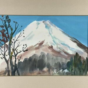 真作■水彩■野々垣甚一郎■『富士山』■無所属 元創元会員 師:鈴木千久馬 帝美卒　1ｃ