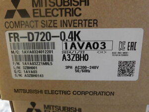 三菱電機 インバータ FREQROL FR-D720-0.4K 2024年1月22日製造 国内より落札当日発送可 未使用 新品 ６ヶ月保証