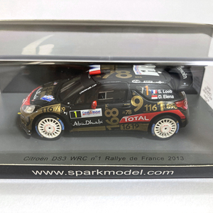 【ジャンク品】【JK921】spark スパーク 1/43 Citroen シトロエン DS3 WRC No.1 Rallye de France 2013 S.Loeb S.ローブ(SF063)