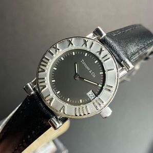 【良品 確実正規品】ティファニー 腕時計 アトラス ラウンド ローマン ブラック 可動品 Tiffany 【2403Ti2】