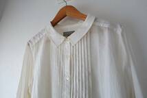 MARGARET HOWELL マーガレットハウエル COTTON SILK シルク コットン 長袖 シャツ 生成り 2_画像3