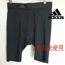 大きいサイズ◆新品未使用◆送料無料◆(メンズ3XL)アディダス adidas 黒 テックフィット トレーニング ショートタイツ ショートパンツ_画像1