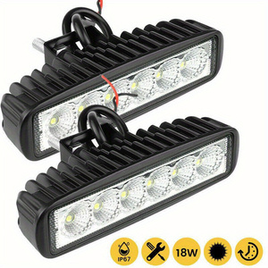 2個セット LEDフォグライト 18W バイク ヘッドライト 15cm フォグランプ 6LED ホワイト ヘッドランプ 防水 明るい スポットライト t113