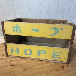 【送料無料】昭和レトロ ホープ木箱 HOPE 古道具 アンティーク ヴィンテージ ビンテージ 収納 ウッドボックス の画像5