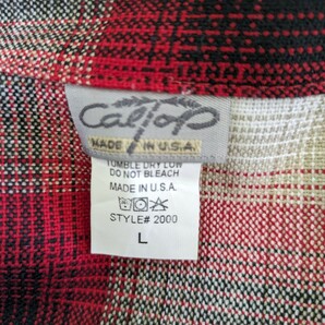 caltop made in USA オンブレチェック 長袖シャツ Lサイズ レッド カルトップ ネルシャツ オーバーサイズ 西海岸の画像5