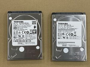 1TB 2個セット HDD中古 Toshiba 7mm 2.5 SATA　動作確認済み 使用少なめ