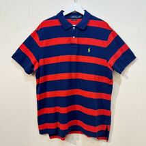 サイズ XXL！ POLO Ralph Lauren Custom Fit Border Polo Shirt ポロ ラルフローレン カスタムフィット ボーダー 半袖 ポロ シャツ T Tee _画像1