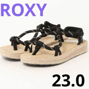 新品 タグ付き ROXY ロキシー サンダル 23 ブラック スポサン 黒 未使用 海 レジャー アウトドア レディース 春