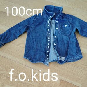 綿100％　 デニム デニムシャツ 長袖シャツ デニムジャケット　100cm fo.kids