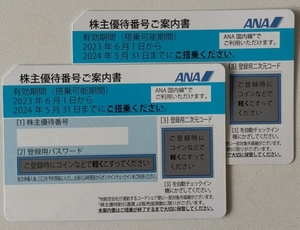 【送料無料(ネコポス)】ANA株主優待券 ２枚