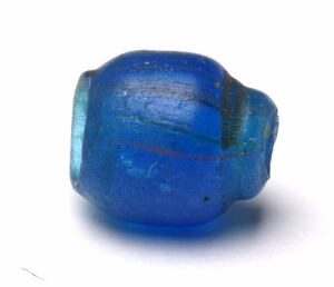 last day is 21 hour from #5~6 century old fee glass beads * Java island . earth beautiful blue clear. collar attaching sphere 