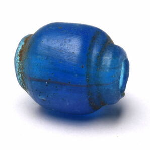 最終日は21時から■５～６世紀 古代ガラスビーズ★ジャワ島出土 美しいブルークリアの襟つき玉の画像2