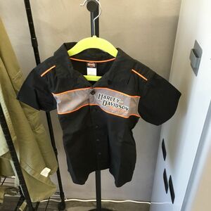 Hariey Davidson ハーレーダビットソン　子供服　半袖シャツ　サイズ6(120cm相当) ブラックオレンジ