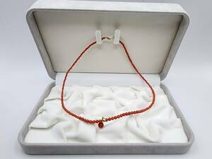  red coral coral .. necklace metal fittings 18K 750 made of gold total length : approximately 40cm fashion 