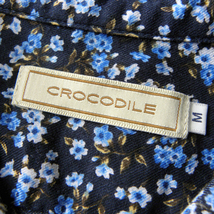 クロコダイル CROCODILE コットン100％ 小花プリントロングスリーブシャツ 長袖 羽織りにも カジュアル M ネイビー l0416-13_画像4