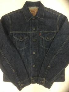 濃紺 LEVI’S 71557XX 40サイズ J02 刻印 日本製 デニムジャケット ジージャン ビンテージ 復刻 リーバイス 71557 サードモデル