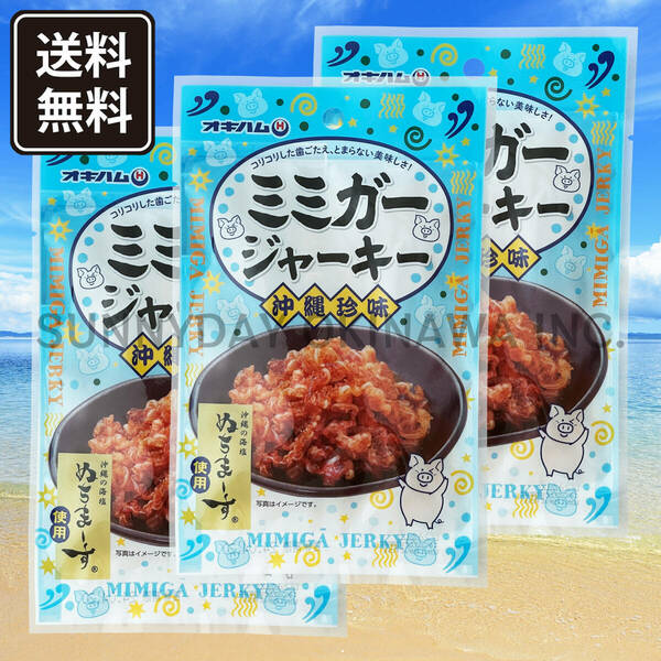 ミミガージャーキー (大) 23g 3袋 ぬちまーす使用 オキハム 沖縄珍味 お土産 お取り寄せ