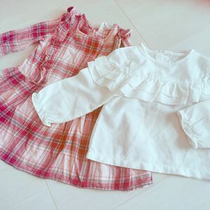 ブラウス　 トップス 女の子 シャツ　フリル　春服　90 100 夏服　セット　インポート　韓国子供服　まとめ売り　薄手　トップス