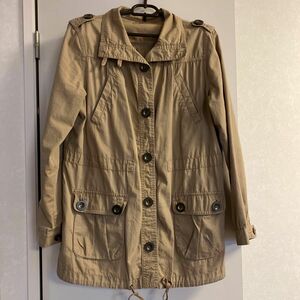 COTTON LAUNDRY 薄手デザインカジュアルコート　M ベージュ