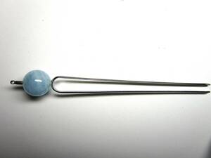 (408) aquamarine ornamental hairpin 