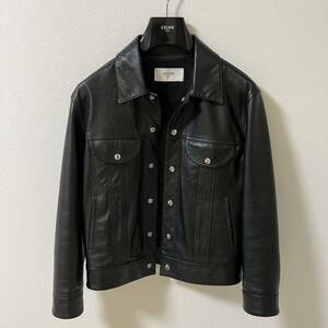  regular goods Celine Rider's Tracker leather jacket 44 black 