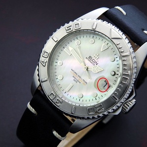 エルジン ELGIN TREASURE FK-1115-E Natural Shell Pearl Dial 200M デイト メンズ 自動巻き (外観美品)の画像4